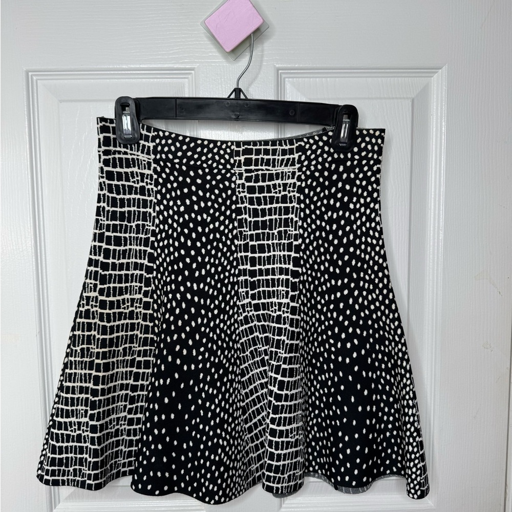 BCBGMaxAzria Black and White A-Line Skirt